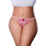 Magic Silk Sweet Treats Split Back & Crotchless Panty With Lube Strawberry Queen Size