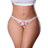 Magic Silk Sweet Treats Split Back & Crotchless Panty With Lube Peach Queen Size