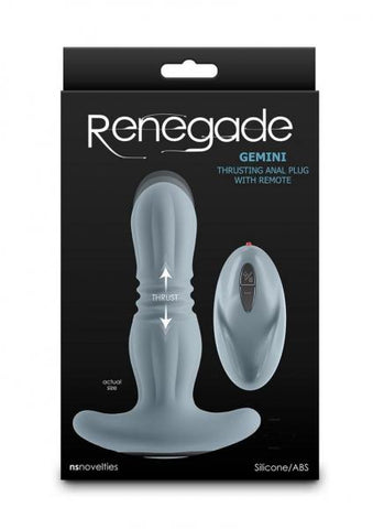 Renegade Gemini Thrusting Anal Plug With Remote Gray