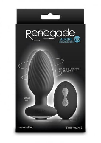 Renegade Alpine 2.0 Gyrating And Vibrating Plug With Remote Black