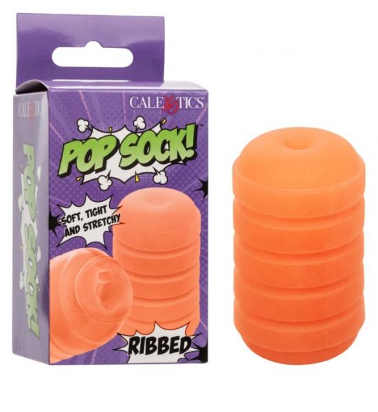 Pop Sock Ribbed Masturbator - Orange