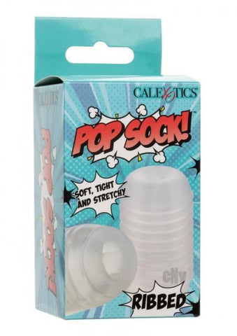 Pop Sock Ribbed Masturbator - Clear