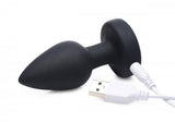 Booty Sparks Silicone Vibrating LED Anal Plug Small Black