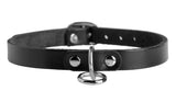 Leather Choker Collar With O Ring M/L