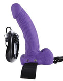 Ff Vibe Hollow Strap On W/balls 7 Purp