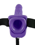 Ff Vibe Hollow Strap On W/balls 7 Purp