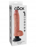 King Cock 10 Vibrating Cock w/Balls - Flesh