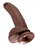 King Cock 9 Cock w/Balls - Brown