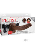 Fetish Fantasy Series 9-Inch Vibrating Hollow Strap-on With Balls - Brown