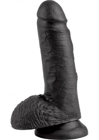 King Cock 7-Inch Cock With Balls - Black