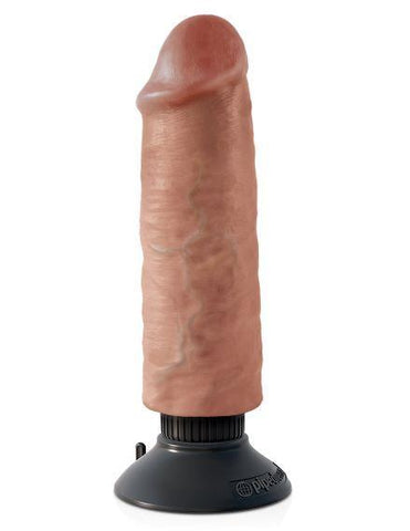 King Cock 6 Vibrating Cock - Tan