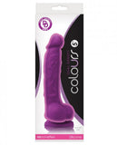 Colours Dual Density 5 Dong w/Balls & Suction Cup - Purple