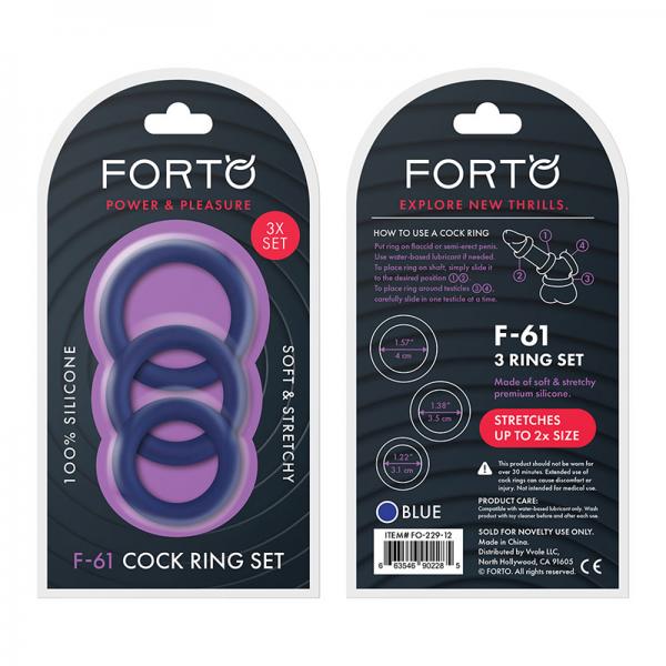 FORTO F-61 C-Ring 3pc Set Blue