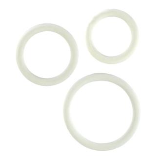 Rubber Cock Ring White 3 Piece