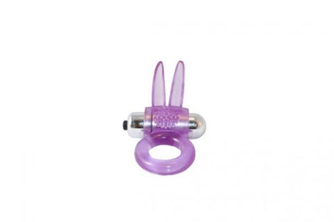 Ribbed Rabbit Vibrating Cockring Purple