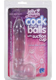 Jelly Jewels - Cock and Balls With Suction Cup - Clear