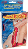 Double Penetrator Cock Ring - Red