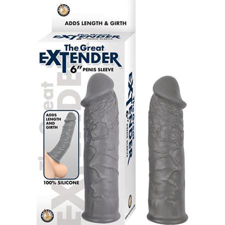 THE GREAT EXTENDER 6 PENIS SLEEVE GREY