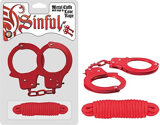 Sinful Metal Cuffs With Keys & - Love Rope