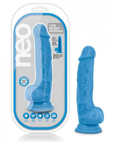 Neo Dual Density Cock W/balls 7.5 Blue