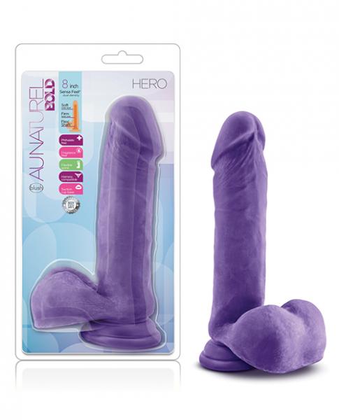 Blush Au Natural Bold Hero 8 Dildo - Purple