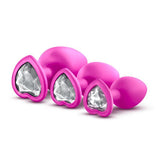 Blush Luxe Bling Plugs Training Kit - Pink w/White Gems