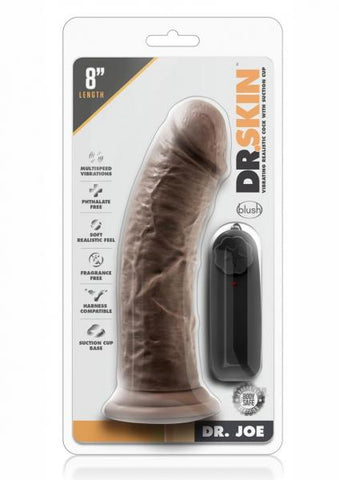 Dr. Skin - Dr. Joe - 8 Inch Vibrating Cock With  Suction Cup - Chocolate