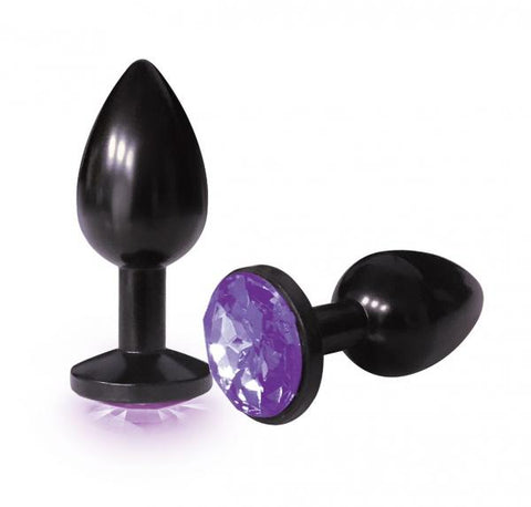 The 9s the Silver Starter Anodized Bejeweled Stainless Steel Plug - Violet