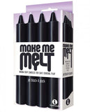 The 9's Make Me Melt Sensual Warm Drip Candles - Jet Black Pack of 4