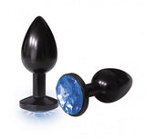 The 9s the Silver Starter Anodized Bejeweled Stainless Steel Plug - Cobalt