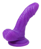 SILICONE CURVY 4 SUCTION CUP DILDO PURPLE