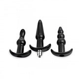 4 Piece Vibrating Anal Plug Set - Black