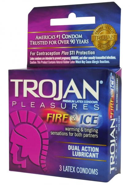 Trojan Fire & Ice Lubricated Latex Condoms