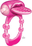 Nubbie Tongue Magenta Pink Vibrating Cock Ring