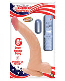 American Whopper 8in Curved Vibrating Dong, Balls