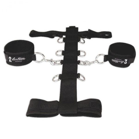 Lux Fetish Adjustable Neck & Wristraint Set Black