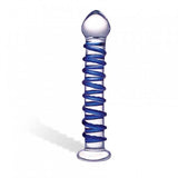 Glas Blue Spiral Glass Dildo