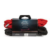 Fifty Shades Of Grey Restrain Me Bondage Rope Twin Pack (1 Red/ 1 Black)