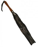 Rouge Leather Wooden Handle Flogger Black