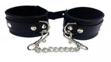 Rouge Plain Leather Wrist Cuffs Black