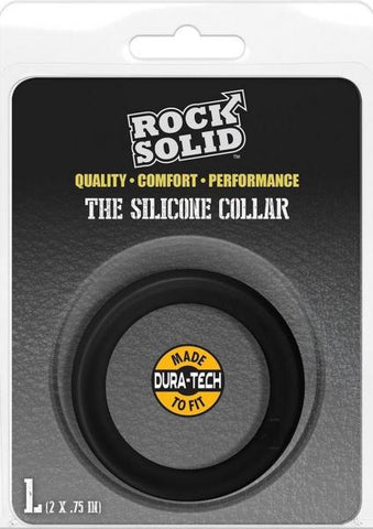 Rock Solid Silicone Black C Ring, Large (2in) In A Clamshell