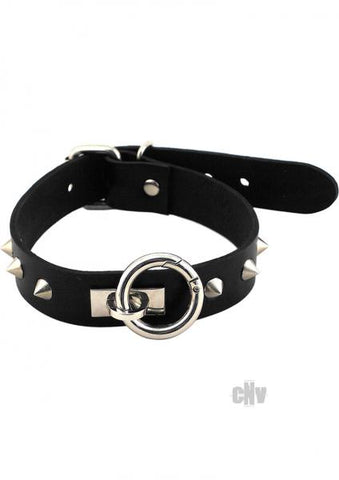 Rouge O-ring Studded Collar (thinner) Black