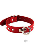 Rouge O Ring Studded Collar Red