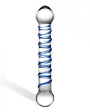 Glas 6.55in Spiral Glass Beaded Dildo