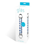 Glas 6.55in Spiral Glass Beaded Dildo