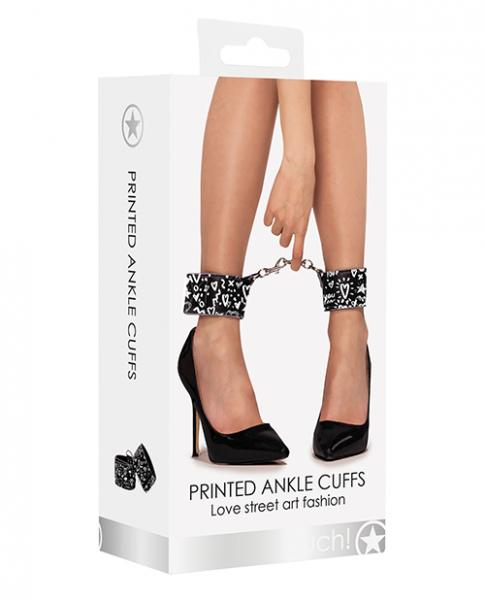 Ouch! Printed Ankle Cuffs - Love Street Art Fasion - Black