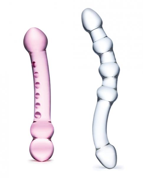 Double Pleasure Glas Dildo Set 2pc