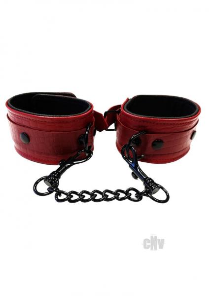 Leather Ankle Cuffs Burgunday & Black Accessories