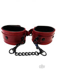 Leather Wrist Cuffs Burgunday & Black Accessories