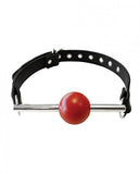 Ball Gag - Black With Removable Red Ball And Stainless Steel Rod